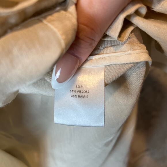 Elaine Kim Luxe Sheer Ramie Classic Boyfriend Blazer Cream Women's Size P‎ (XS) - Picture 6 of 6